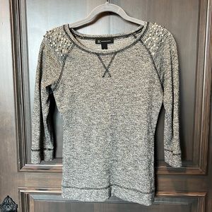 Metallic gray, black, gold shirt, INC brand, sz S